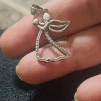 سنگ آمیتیست صورتی رنگ و توگردنی فرشته