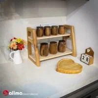 استند جا ادویه چوبی (چوب درخت چنار)|آب‌چکان و نظم‌دهنده ظروف|شیراز, آزادگان|دیوار