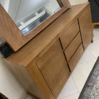 آینه کنسول چوبی|بوفه، ویترین، کنسول|اسلام‌شهر, شهرک واوان|دیوار