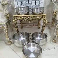 سرویس قابلمه استیل کفه چدن ضخیم مارک معروف oms ترک|ظروف پختوپز|تهران, سهروردی|دیوار