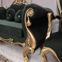 مبلمان هفت نفره ورق طلا|مبلمان خانگی و میز عسلی|مشهد, ارمغان|دیوار