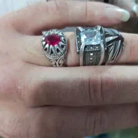 تعدادی انگشتر نقره دستساز