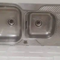سینک سینی دار دو لنگه به ابعاد ۱ متر در ۴۶ سانت|آب‌چکان و نظم‌دهنده ظروف|تهران, نیکنام|دیوار