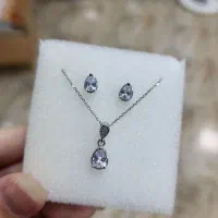 نیمست تک نگین اشکی نقره اصلی ۹۲۵