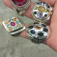 چهار عدد انگشتر نقره جواهری اوپال موزنایت یاقوت|جواهرات|اصفهان, فردوان|دیوار