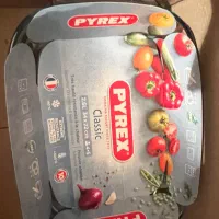 ظرف پیرکس  تابه مستطیل دسته دار 34×22  اصل فرانسه
