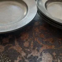 بشقاب و دیس بزرگ در حد نو تمیز استیل اصل