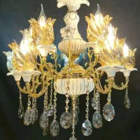 لوستر برنز و سرامیک ترکیبی|لوستر و چراغ آویز|خرمآباد, |دیوار