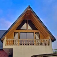 کلبه چوبی دوبلکس استخردار جنگلی نوساز