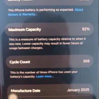 ایفون ۱۶ نرمال رجیستر باتری ۹۲