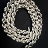 زنجیر نقره طنابی گردنبند انگشتر