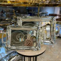 سینی های پذیرایی جُفتی تمام استیل رومانتیک مجلسی|ظروف سرو و پذیرایی|یزد, |دیوار