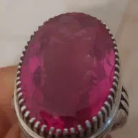 انگشترنقره یاقوت صورتی