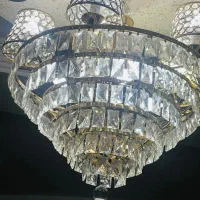 فروش لوستر کریستالی با بدنه استیل