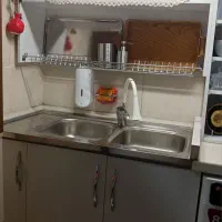 سینک دوقلو و کابینت ظرفشویی و باکس ظرف