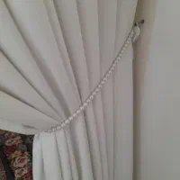 پرده سفید کتان