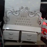 سرویس تخت دونفره با تشک طبی فنری دو نفره در حد نو