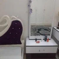 سرویس تخت دخترانه همراه تشک دراور سه کشو اینه