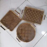 (رز پلاست) سینی آینه ای و چوبی