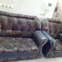 مبل ۷ نفره چرم و پارچ
