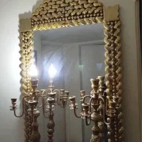 فروش و خریدار آینه کنسول شعمدان ابکاری و برنزی