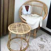 میز و صندلی حصیر دوزی هنر دست آکبند