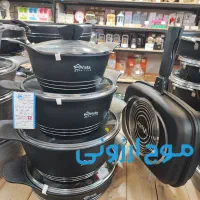 سرپیس ۱۲ پارچه قابلمه تابه رژیمی ویستا لگن آبکش
