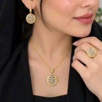 نیم ست نقره طرح طلا