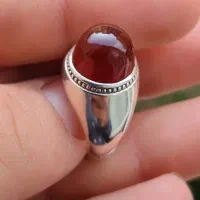 انگشتر نقره مرحوم حاج حسین جدی سنگ عقیق