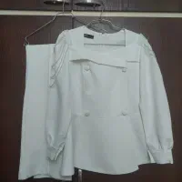 کت و شلوار مناسب عقد سایز ۳۶ تا ۴۰ همراه با تور