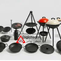 ساج منقل سه پایه سرخپوستی صندلی وک تابه آتشدان کمپ