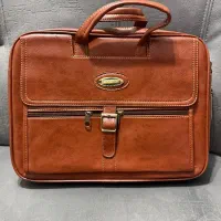کیف چرم اداری عسلی قهوه ای استفاده نشده
