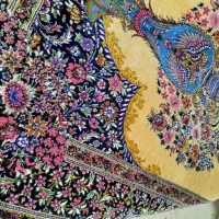 زرچارک زمینه کرم حاشیه مشکی دستباف قم|فرش|قم, علی آباد سعدگان|دیوار