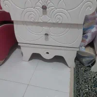 تخت خواب نوجوان دخترانه  رنگ سفید با تاج صورتی|تخت و سرویس خواب|رودهن, |دیوار