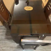 میز نهارخوری ۴ نفره با دوکشو و دو جای باز زیر میز