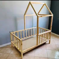 تخت دو طبقه . کلبه . کودک جوان سرویس چوبی سیسمونی|تخت و صندلی بچه|مشهد, نوید|دیوار