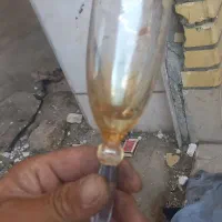 جام بلوری دورنگ پایه بلند
