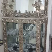 آینه وشمعدان وکنسول برنجی|بوفه، ویترین، کنسول|تهران, سازمان آب|دیوار