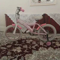 دوچرخه رنگ صورتی دخترانه سایز 16 سالم مرتب