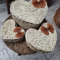 ظرف حصیری قلبی سه تیکه