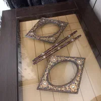 پرده جمع کن لوزی فانتزی چوبی/گل میخ/گل پرده نو|پرده، رانر، رومیزی|شیراز, شهرک مطهری|دیوار