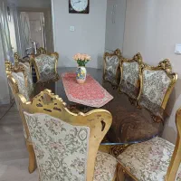 میز غذاخوری ۸ نفره با شیشه ضخیم  بدون صندلی