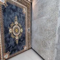 فرش موکایی نقره ای ترکیبی ازسبز و نسکافه ای و قرمز|فرش|مشهد, هدایت|دیوار
