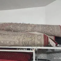 چهار تخته فرش دست دوم با زمینه رنگ قرمز و سبز|فرش|خرمآباد, |دیوار