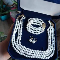 مروارید ااصل گردنبند  4رج طبیعی دریایی گردنبند|جواهرات|تهران, دبستان|دیوار