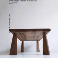 میز جلو مبلی چوب گردو و رزین با طراحی  خاص