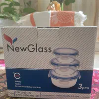 ظروف دربسته شیشه ای ۳تیکه مارک نیوگلس
