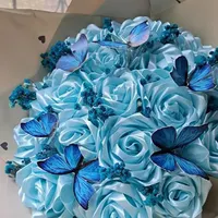 دسته گل رز روبانی