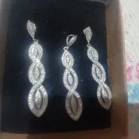 ست گوشواره وگردنبندخارجی نقره فوق العاده زیبا