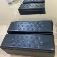 پاف مشکی چرم باکسدار